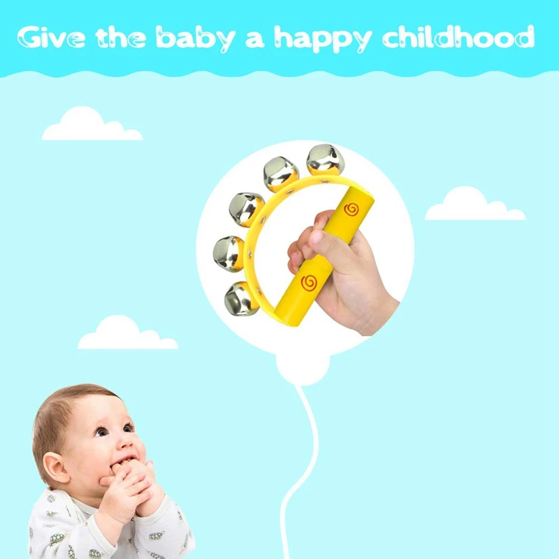 Яркие колокольчики сани инструмент на деревянной ручке для малышей Детские