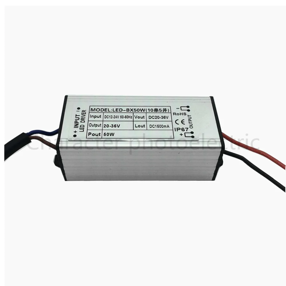DC 12 24V 50w Водонепроницаемый Светодиодный драйвер IP67 выход 20 36V 1500 мА источник