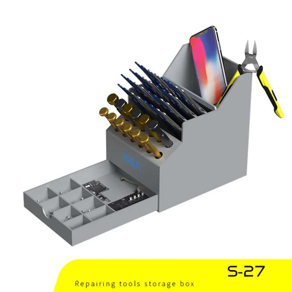 Phone PC Repair Tools Sorting Storage Box with Drawer Acrylic Organizer LCD Tweezers Screwdriver Pliers Element Parts Container |