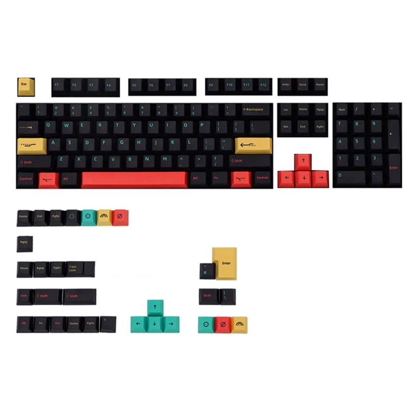 

136 Keys PBT Keycaps Cherry Profile DYE-SUB for cherry MX Switch 1.5U 1.75U 2U Shift 6.25U Spacebar Mechanical Keyboard