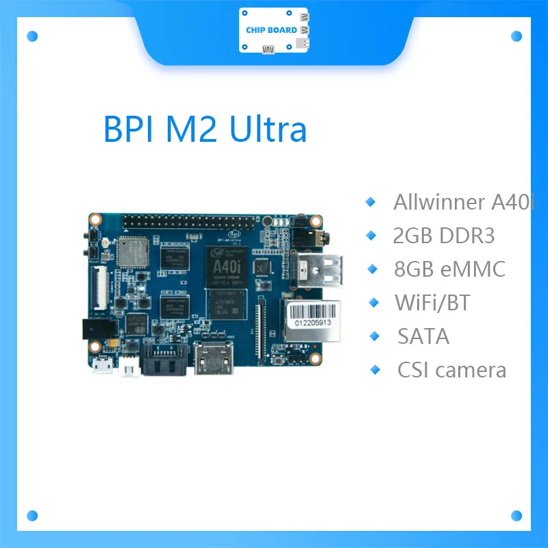 Плата разработки для чипа Banana Pi BPI M2 Ultra Quad Core A40i Allwinner с Wi-Fi и BT4.0 EMMC - купить по