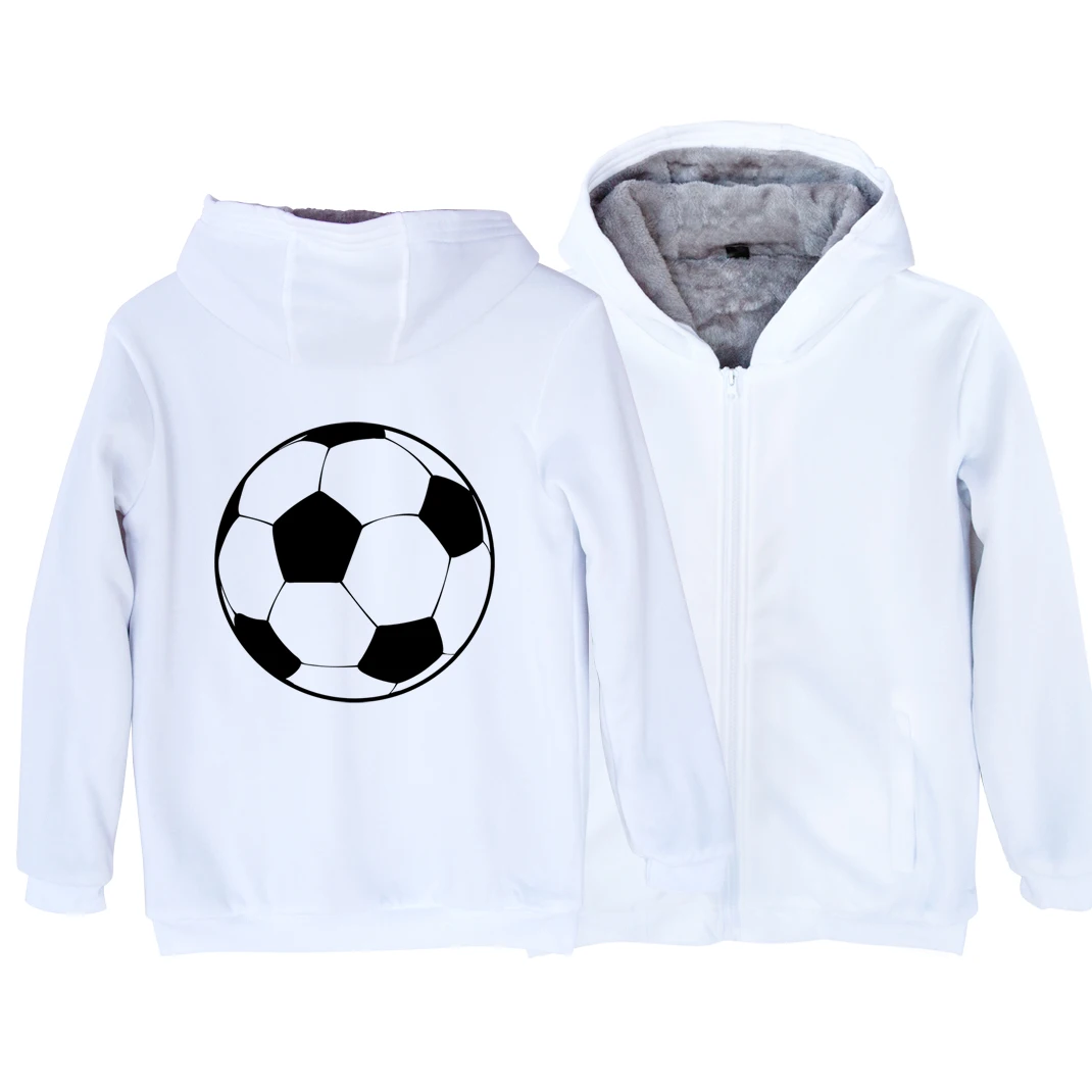 

Футбол, футбол, спортивные женские парки для девушек, пальто на молнии, бархатная осенне-зимняя одежда для пары ZIIART