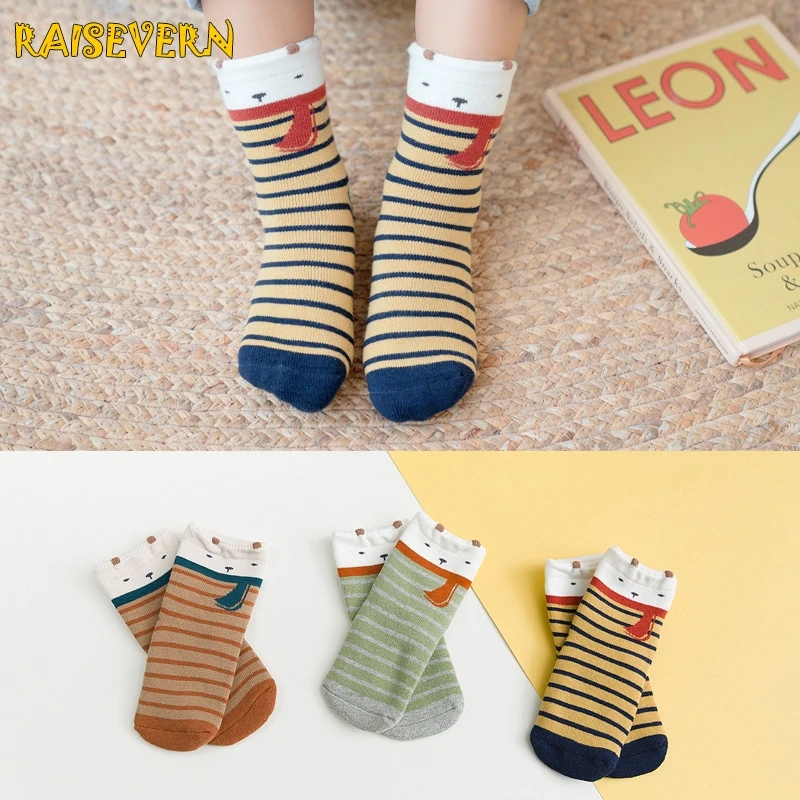 3 пар/упак. 100% хлопковые детские носки партия милые унисекс для девочек и