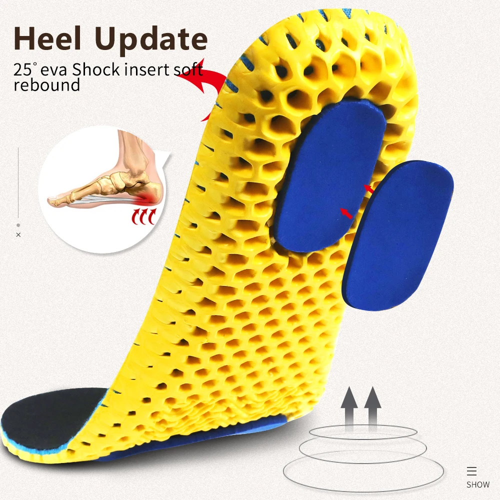 Motion insole gel pad breathable sole slip motion arch support insert pads.