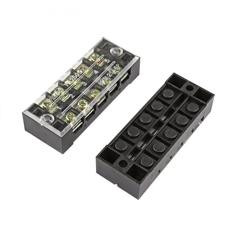 

1PCS 15A 25A 45A 600V 5 Positions Dual Row Barrie Screw Terminal Strip Blocks Wire Connector