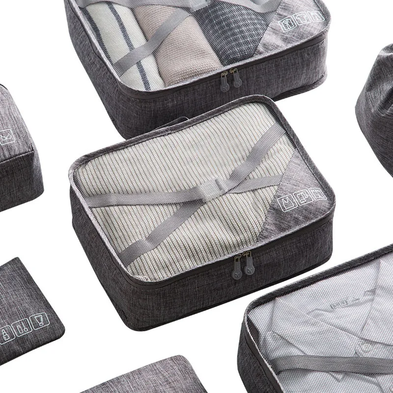 2019 folding travel bag 7-piece suit luggage organizer supplies suitcase sorting clothes packing cubes duffle | Багаж и сумки
