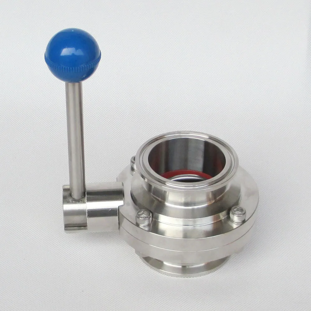 2 дюйма санитарный тройной зажим клевер клапан-бабочка Вытяжная ручка из