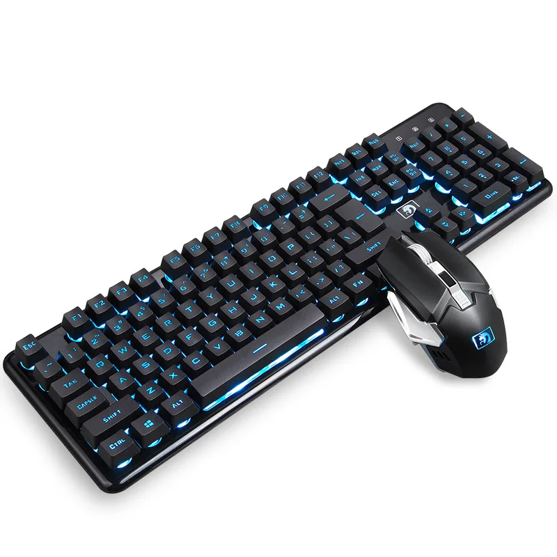 brand new gaming keyboard and mouse set rainbow backlight usb mechanical ergonomic chargable keyboard mouse kit for pc laptop free global shipping