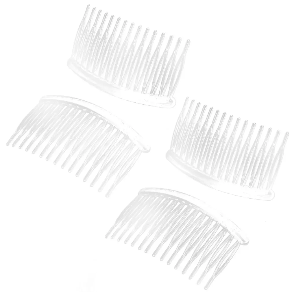

Ladies Plastic Transparent 15-tooth Hair Comb Clip Multi-function Insert Comb Portable Wedding Veil Accessories