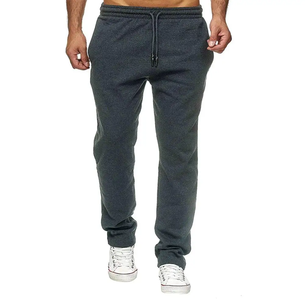 

HOT SALESNew Arrival Men Drawstring Trousers Solid Color Gym Pants Thick Warm Sportswear Sweatpants