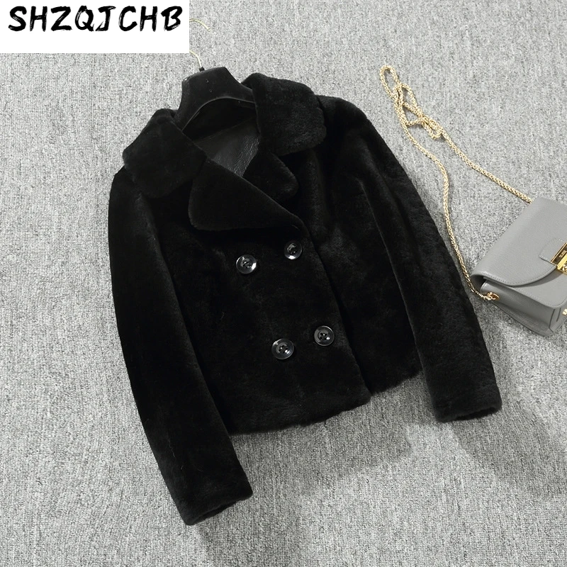 

JCHB 2021 Faux Fur Coat Ladies Autumn Winter Coat Women Sheep Shearing Short Female Jacket Coats Fall Abrigo Mujer KJ888