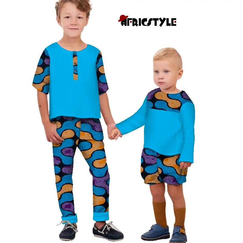 2021 African children's clothes African brothers clothing African children's wear Brother and brother two piece suit wyq439