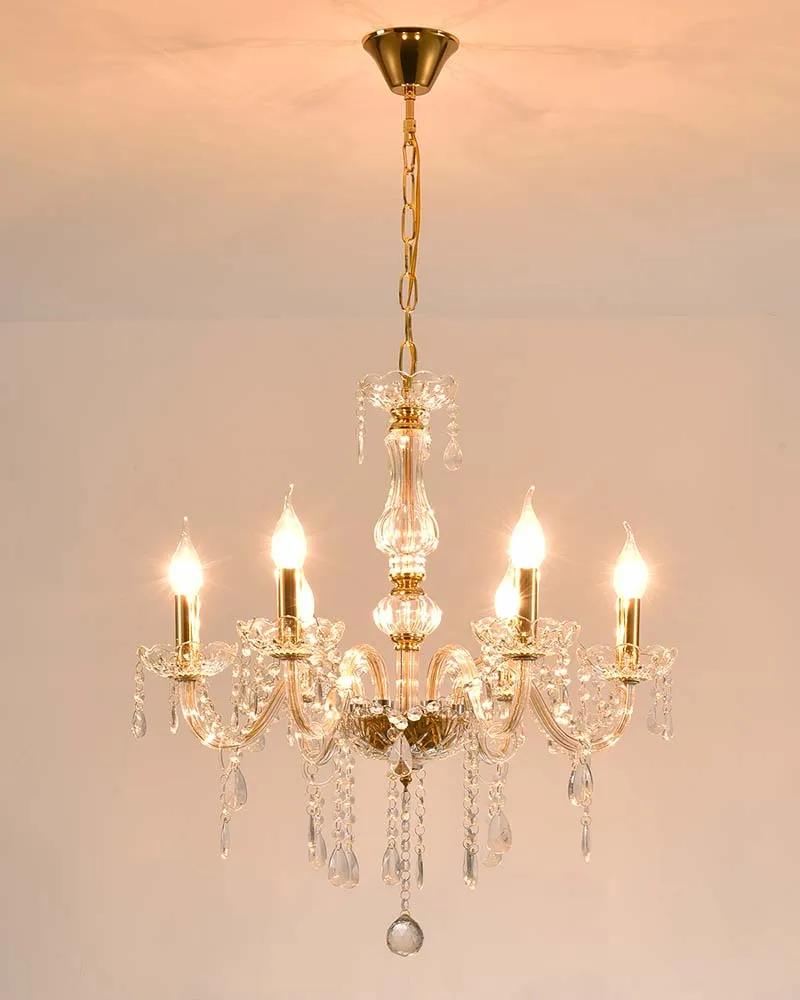 

Хрустальные люстры в форме свечи, домашнее освещение, декоративные Роскошные подвески для гостиной, Золотая лампа