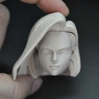 unpainted head sculpt 16 android no 18 pvc female soldier head carving for 12 action figure body for fans diy