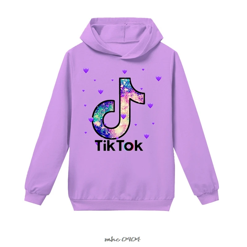 Весенний хлопковый комплект одежды футболка с рисунком Tik Tok длинными рукавами
