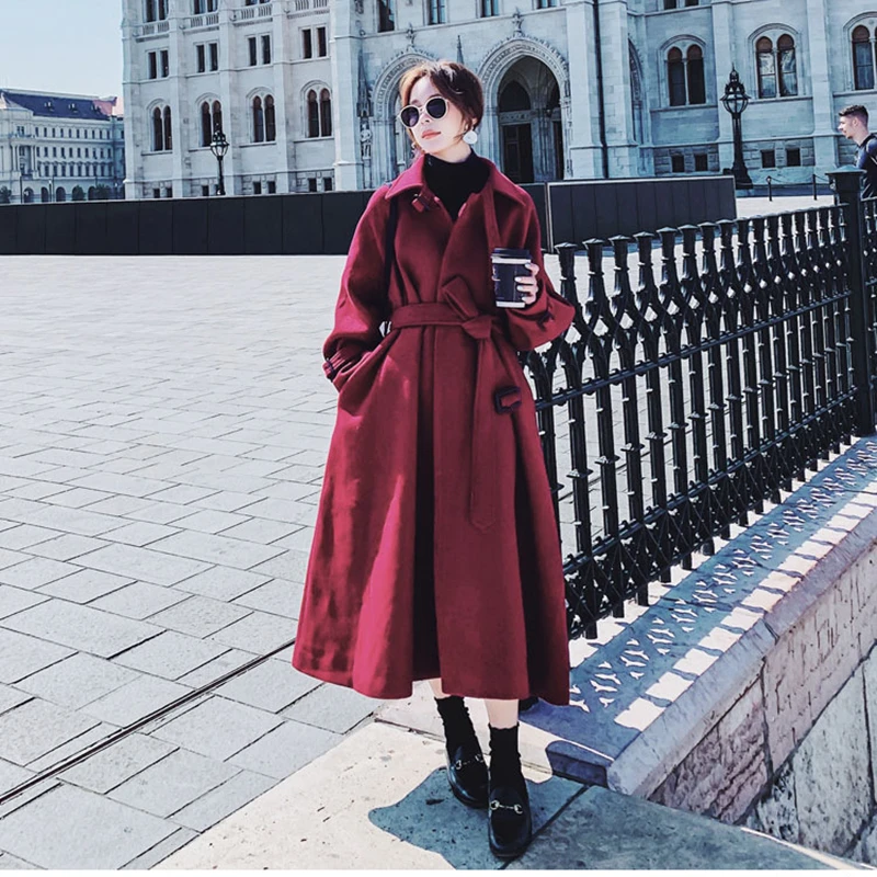

2020New Medium long trench coat British style fashionable temperament coat for women, medium long loose trench coat, coat