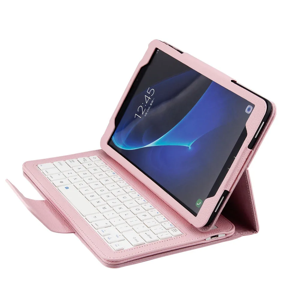 Bluetooth клавиатура чехол для Samsung Galaxy Tab A 10,1 T580 Funda+ пленка+ ручка клавиатура мини беспроводной