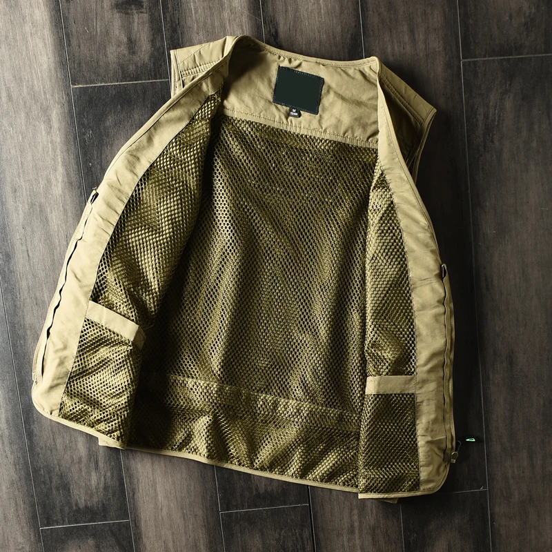 Мужской уличный жилет с V образным вырезом сафари карго несколькими карманами