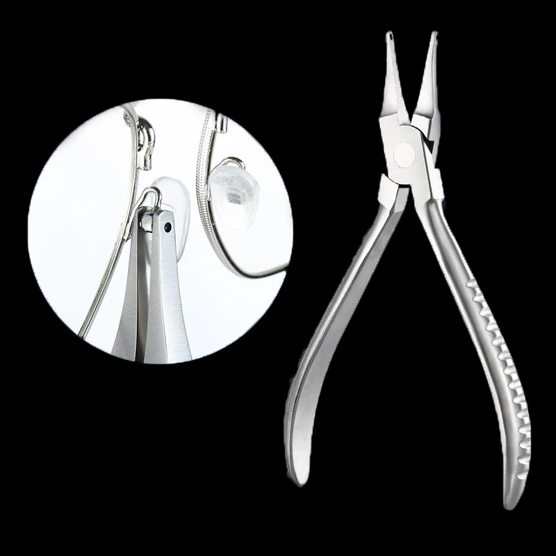 

Новейшая модель; Двойное отверстие фиксирующей носовой накладкой для Arm регулировочные плоскогубцы оправа для очков очки Зажим оптический ...