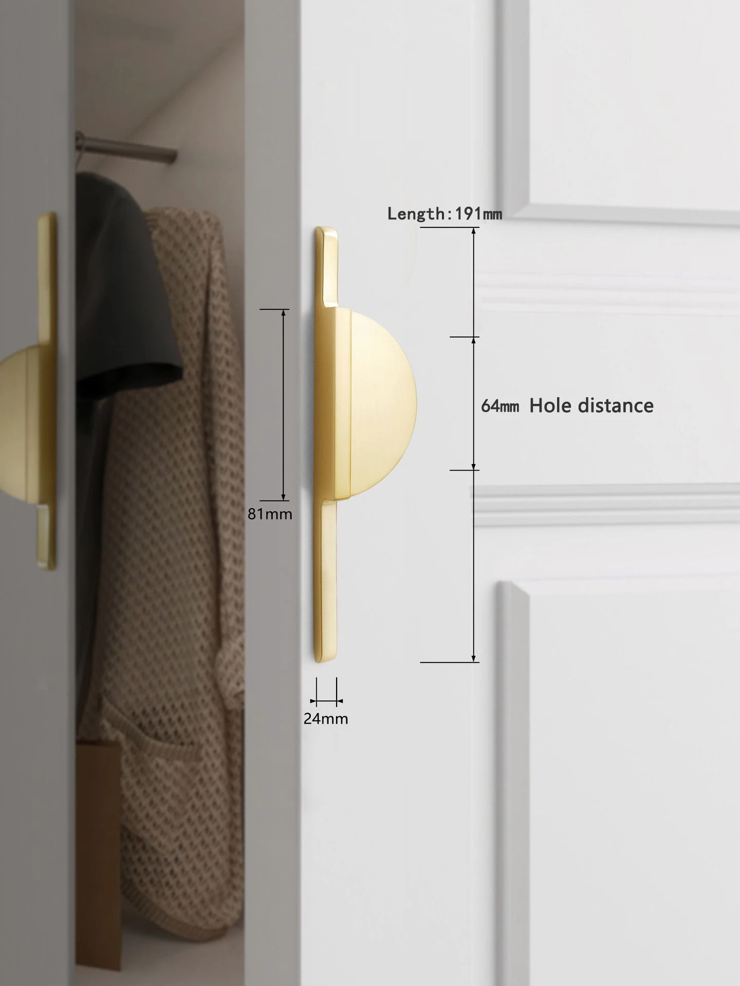 Ручки для шкафов WV золотые 288 мм