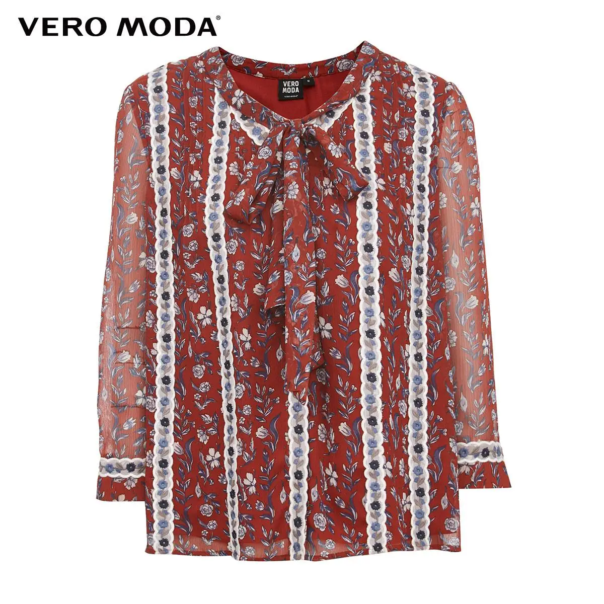 

Vero Moda Women Floral Lace Up 3/4 Sleeves Chiffon Shirt | 320231595
