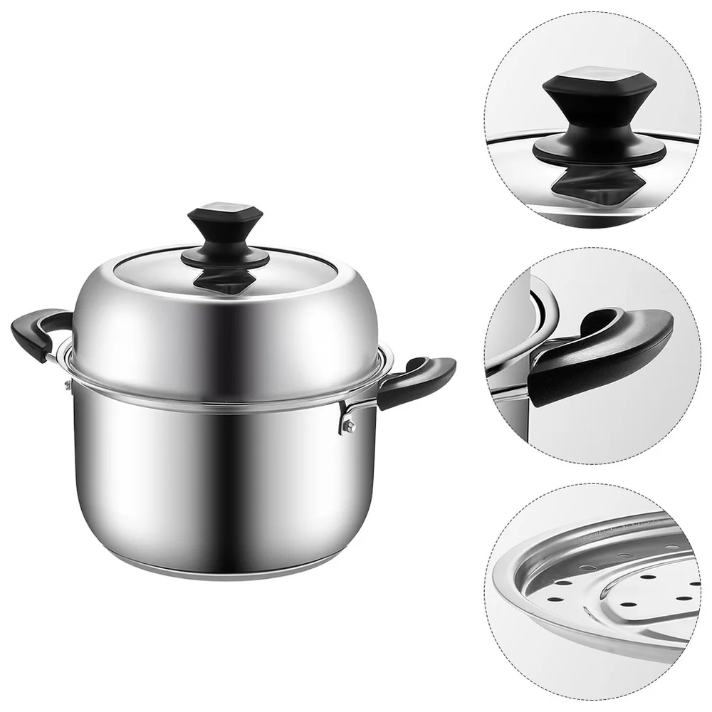 

1Pc Stainless Steel Steam Pot Multifunction Food Steamer Stockpot Soup Pot