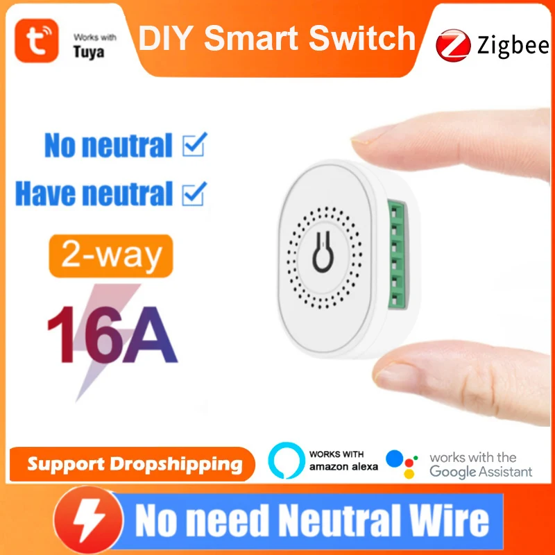 

16A Tuya ZigBee 3.0 Smart Switch Smart Life Remote Voice Control Smart Light DIY Switch Module Smart Home With Alexa Google Home