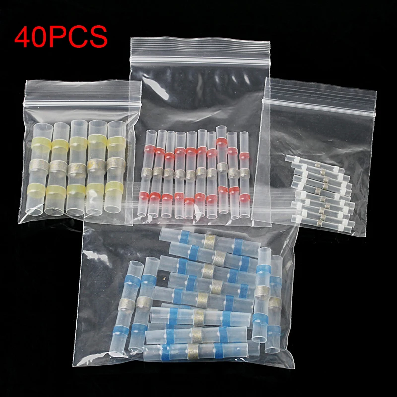 40 шт. 4 размера припой рукав термоусадочная трубка провода терминал