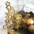 1 шт. Рождественский торт флаг фигурки жениха и невесты; Акриловая Карта вечерние украшения торта