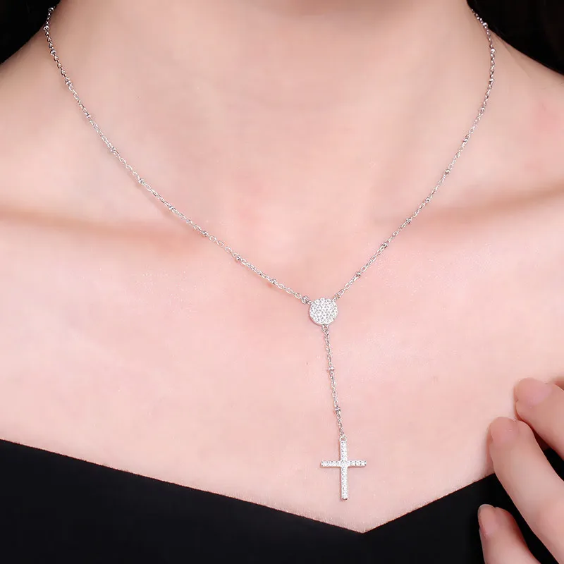 KALETINE 925 Sterling Silver Rosary Necklaces Trendy Gold Jewelry Cross Charms Turkey Evil Eye Necklace Women Accessories Men|Ожерелья| |