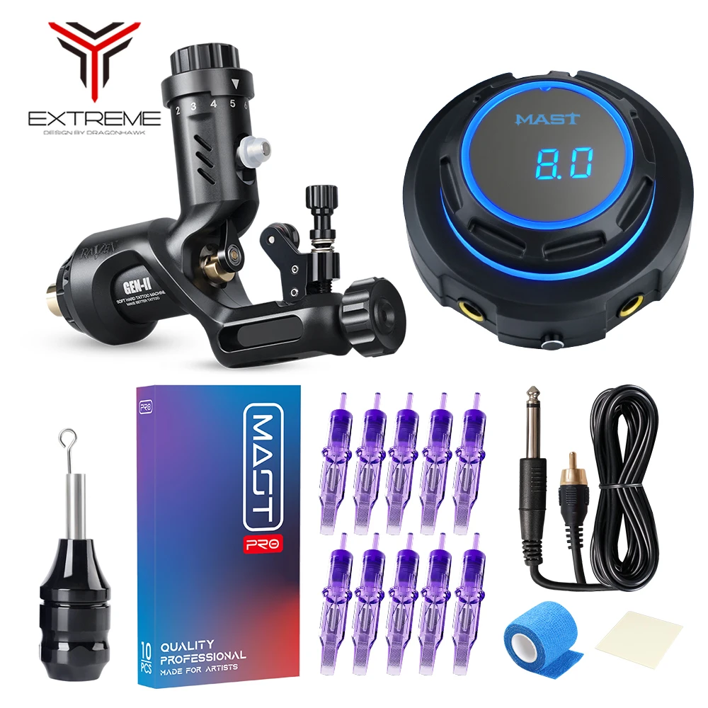 

Машинка для татуировки стрекок Ворон II, профессиональный Регулируемый блок питания из сплава с OLED-экраном, иглой и картриджем