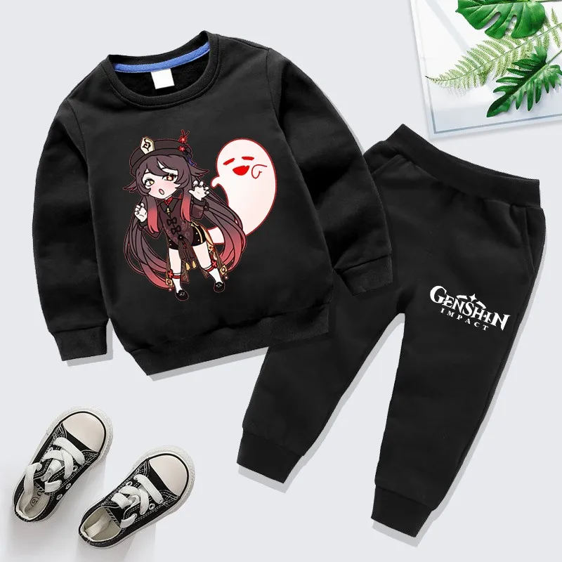 

Kids Game Sportswear Genshin Impact Hu Tao Hoodies Pants Set Hooded Sweatshirt Suits Tracksuit Jogging Suit Suitable Boys Girls