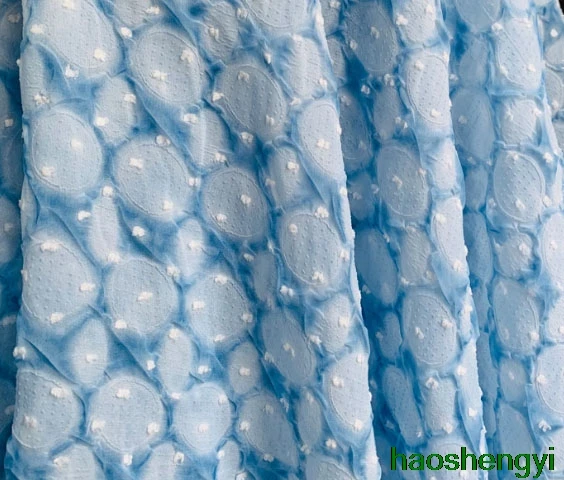 Свежий синий шерстяной галстук в горошек процесс окрашивания модная шифоновая