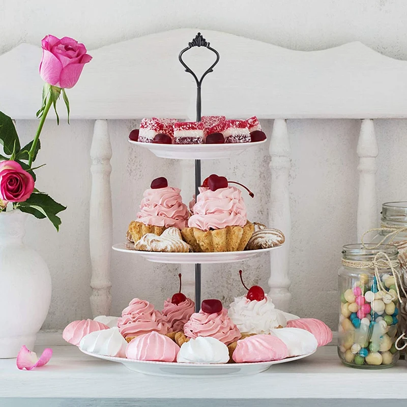 

LBER 6 Set Tiered Tray Hardware for Cake Stand Mold Crown 3 Tier Cake Stand Fittings Hardware Holder for Wedding