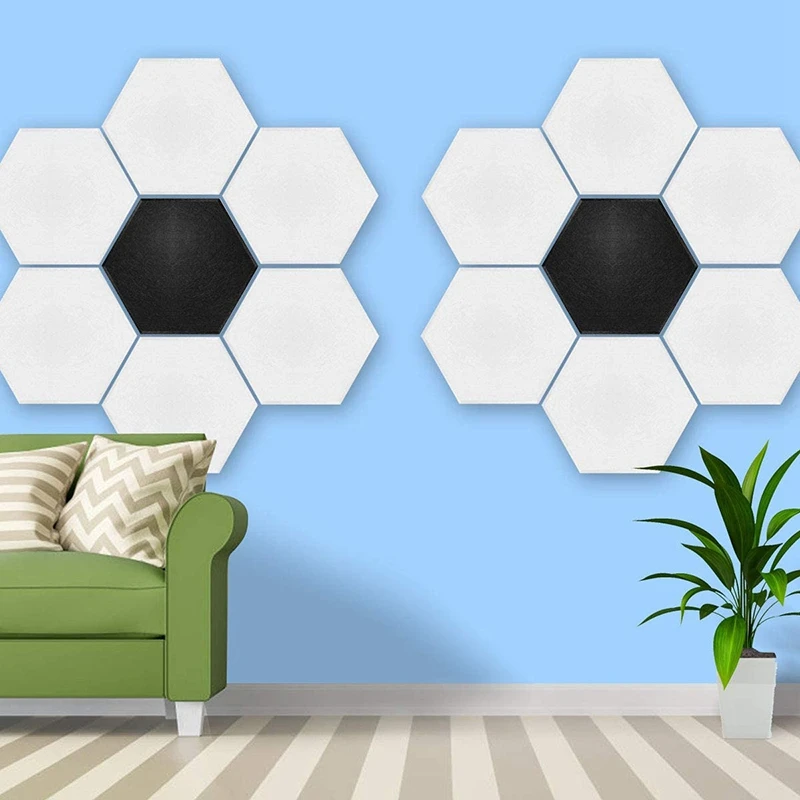 

20 Pcs Acoustic Panel Sound Insulation Board,Hexagon Sound Insulation Pad,for Sound Insulation &Acoustic Treatment,White
