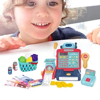kid simulation cash register toy set children toys counter verification role pretend play cashier toy gift with led display