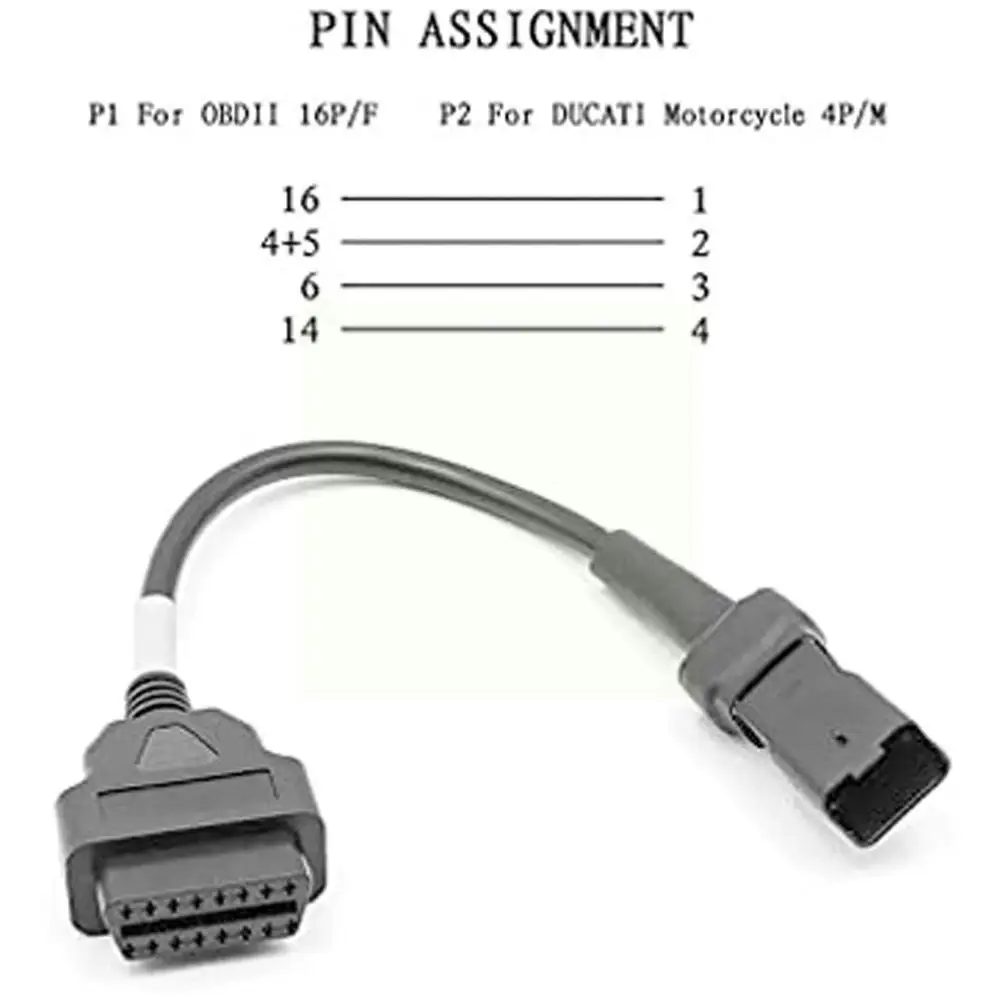 

4-16 контактов OBD-адаптеры, диагностические кабельные разъемы для мотоциклов Ducati Extension OBD2 Hypermotard L0T2
