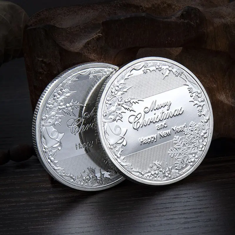 Ретро Веселый Рождественский Санта и олень коллекция монет сувенир вызов