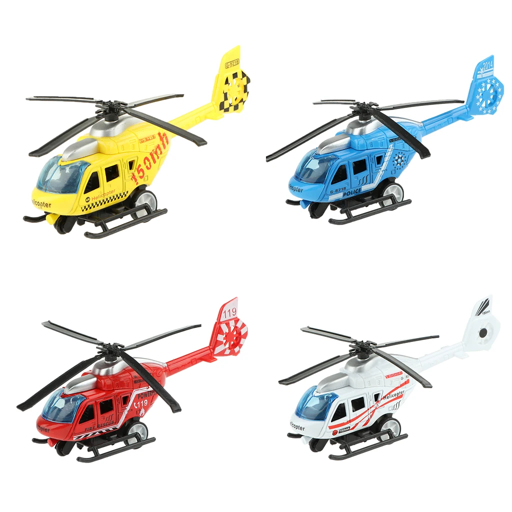 

1/43 Diecast Helicopter Model Mini Alloy Vehicles Toy for Kids Toddlers Boys Girls Pull Helicopter Bauble Friction Powered Toy