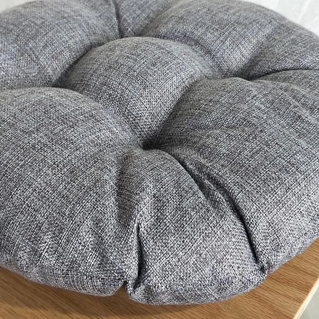 

Soft Fluffy Comfort Round Cotton linen Style Seat Back Cushion Round Yoga Chair Cushion 40*40cm Office Home Car Seat Cushion