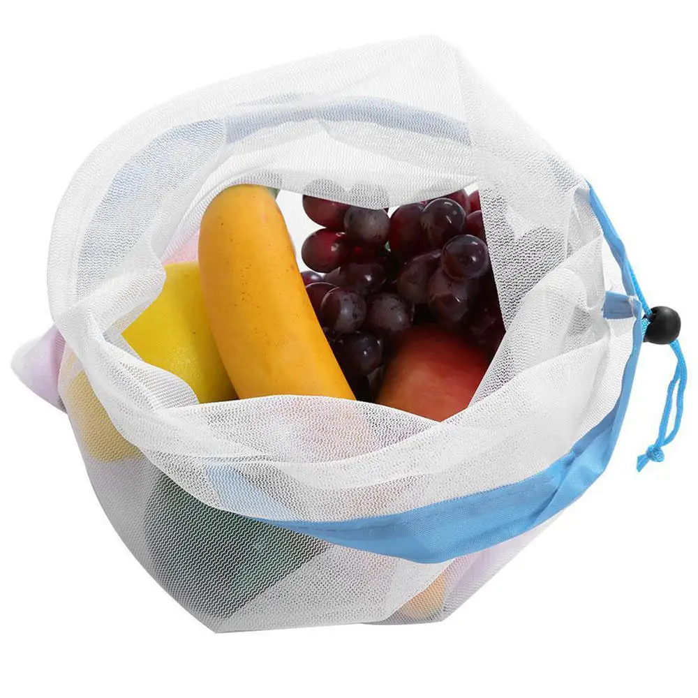 

15pcs Reusable Mesh Bags Polyester Washable Eco Friendly Bags Grocery Shopping Storage Fruit Vegetable Toys