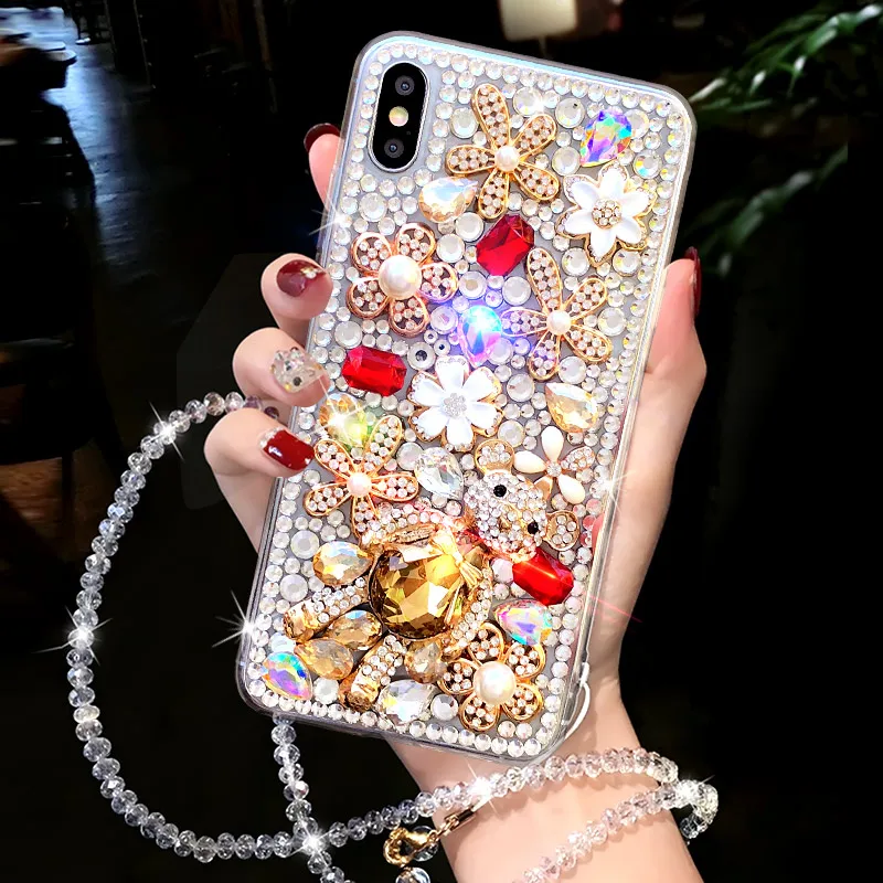 Милые блестящие хрустальные бриллианты Стразы 3D Мультяшные камни мягкая задняя