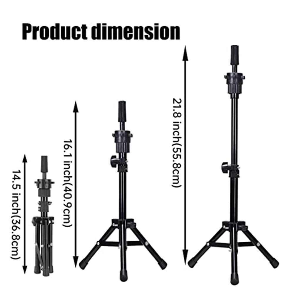 Afro Blad Mannequin Head with Tripod Training for Wig Making Hat Display Cosmetology Manikin Makeup Practice |