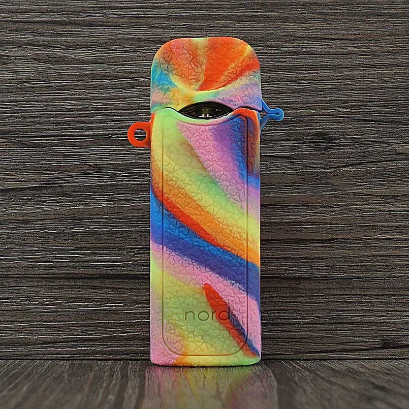 Чехол с текстурой кожи для Smok Nord Pod vape Kit, силиконовый чехол-накладка, защитная наклейка для Smok Nord box Mod - Цвет: Rainbow