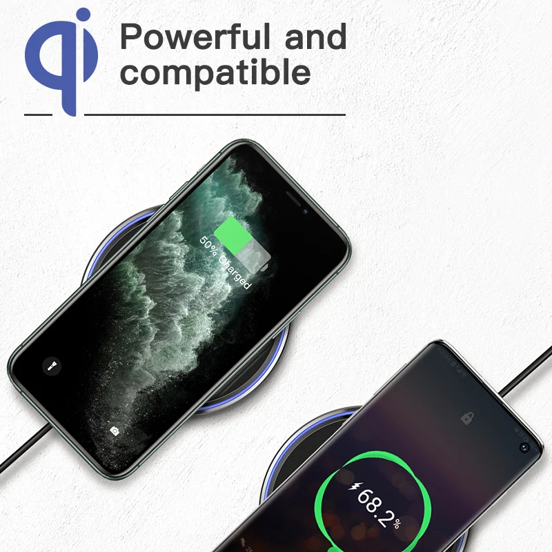 KUULAA 15W Qi Wireless Charger For Xiaomi Mi 9 Pro Mirror Wireless Charging Pad Fast Charger For iPhone 13 X XS Max XR 8 Plus