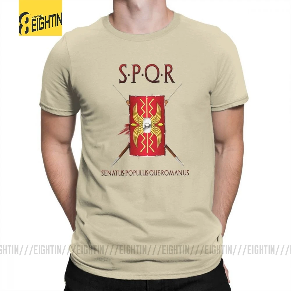 SPQR футболки, хлопок, Классическая футболка с коротким рукавом, новинка, Круглый ворот, мужские футболки, большой размер, принт, дышащие, Новинка - Цвет: Хаки