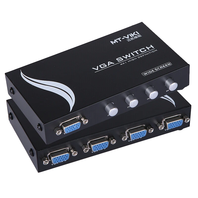 MT-VIKI VGA Switch Box D-sub switcher 4 input Port 1 output 4 PC share 1 monitor widescreen auto scaler MT-15-4CH