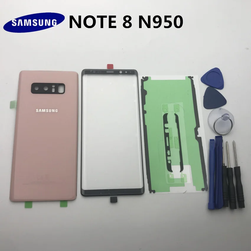 NOTE8, новинка,, для samsung Galaxy NOTE 8, N950, N950F, Задняя стеклянная крышка, задняя крышка, крышка батареи, дверь+ передняя стеклянная линза+ клей+ Инструменты