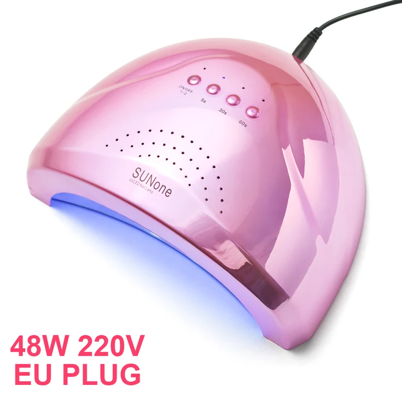 Pink EU PLUG 220V УФ-лампа KADS 48 Вт, Сушилка для ногтей, 30 светодиодов, УФ-лампа для ногтей, Гель-лак для ногтей, 5S/30 s/60 s, таймер, автоматический датчик, лампа для лечения маникюра - Цвет: Pink EU PLUG 220V