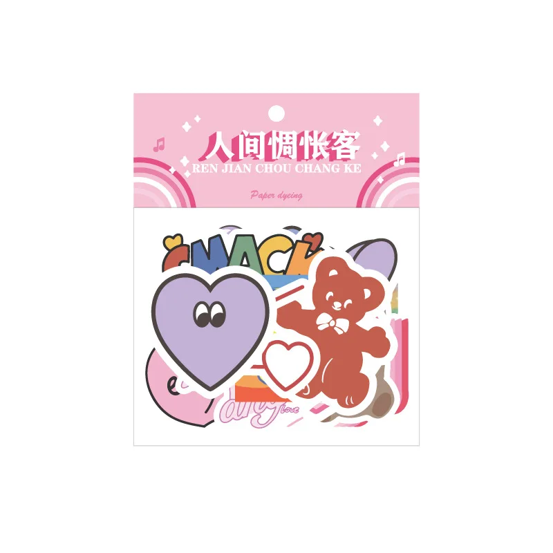 

100Pcs Melancholy Guest Series Cute Cartoon Stickers Skateboard Scrapbook Suitcase Pink Sticker Pack Animal Laptop Kid Stiker